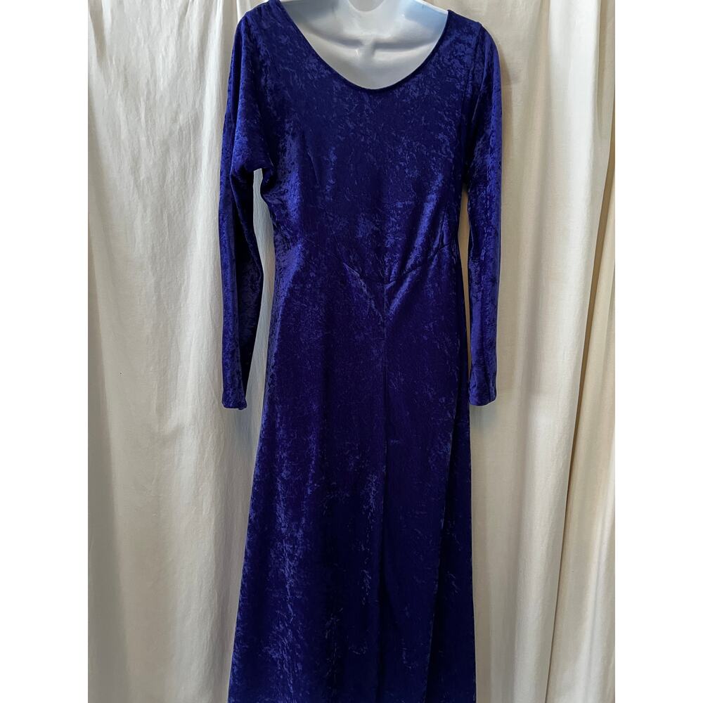 Vintage 90s All That Jazz crushed velvet purple maxi dress witchy whimsy goth - Picture 5 of 13